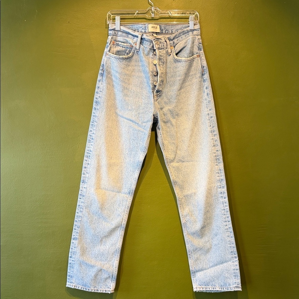 Agolde 90’s Pinch Waist Light Blue Straight Jeans